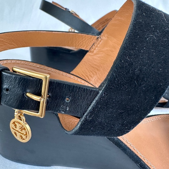 Brand New Tory Burch Mini Benton Sandal Wedge Sandals w/ Backstrap Size 40 Black - Picture 9 of 9